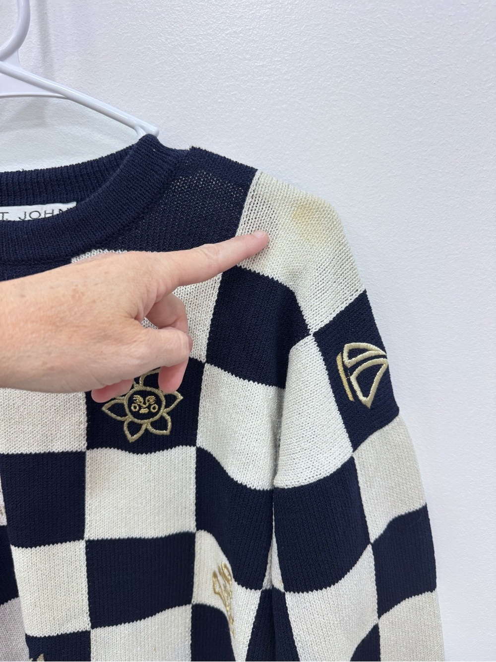 Vintage St John Santana knit nautical Yacht sailing rowing metallic rope Sz M - Picture 4 of 11